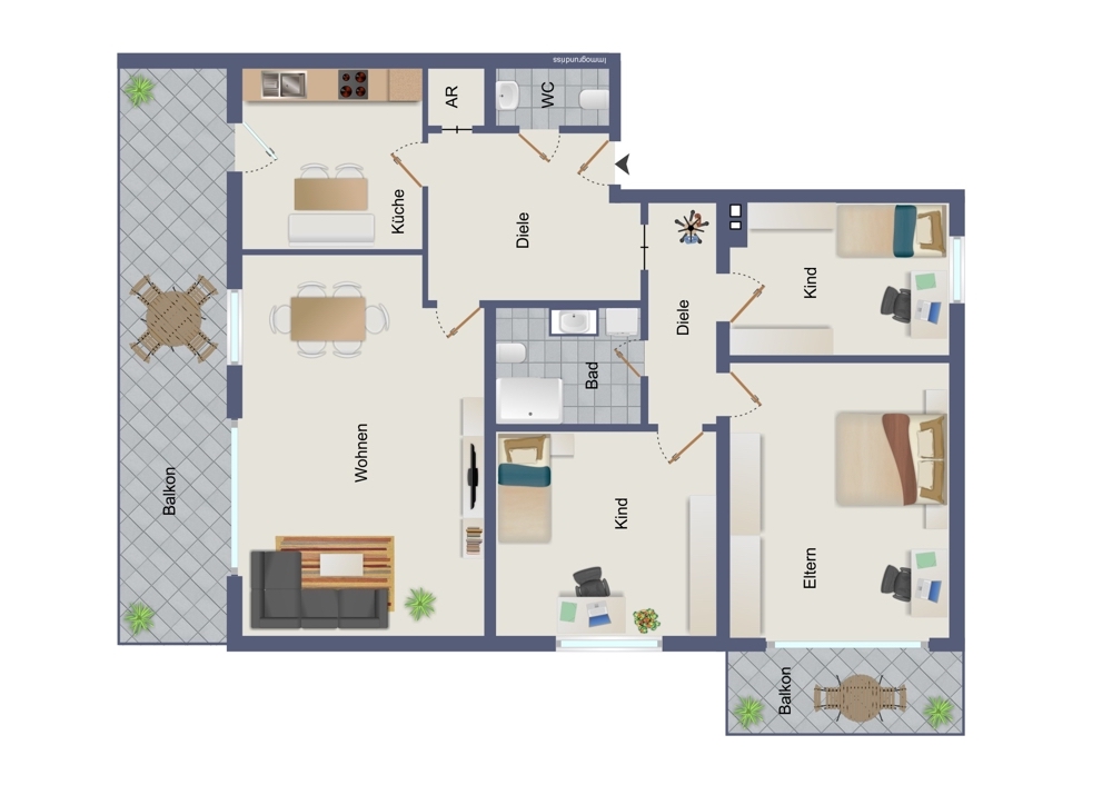 Grundriss Etagenwohnung