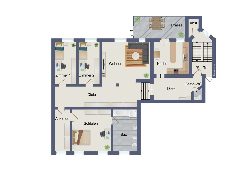 Grundriss Etagenwohnung 1. OG