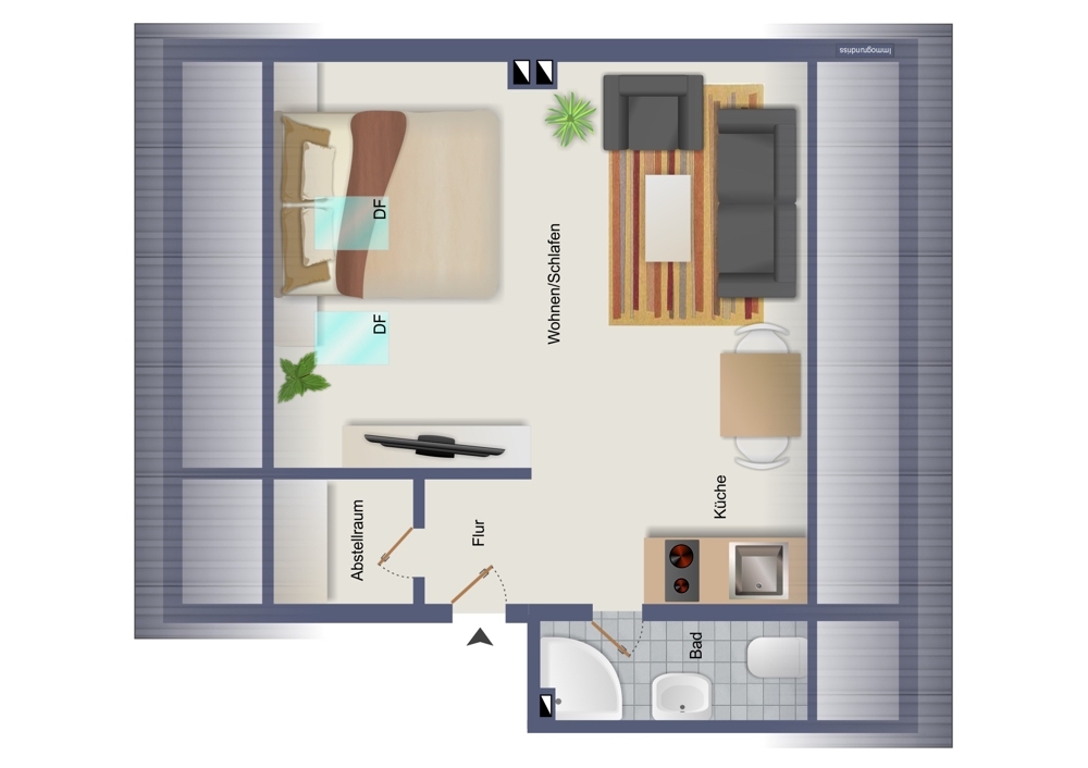 Grundriss Dachstudio