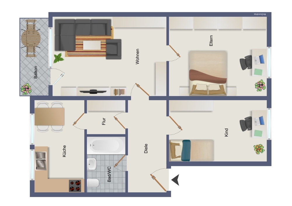 Grundriss Etagenwohnung